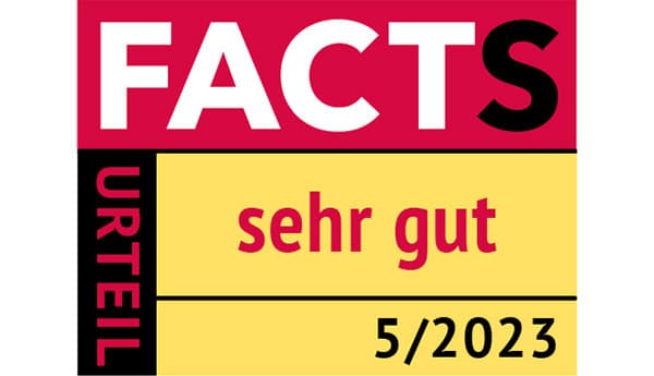 Facts-Testsiegel Sehr Gut 5/2023